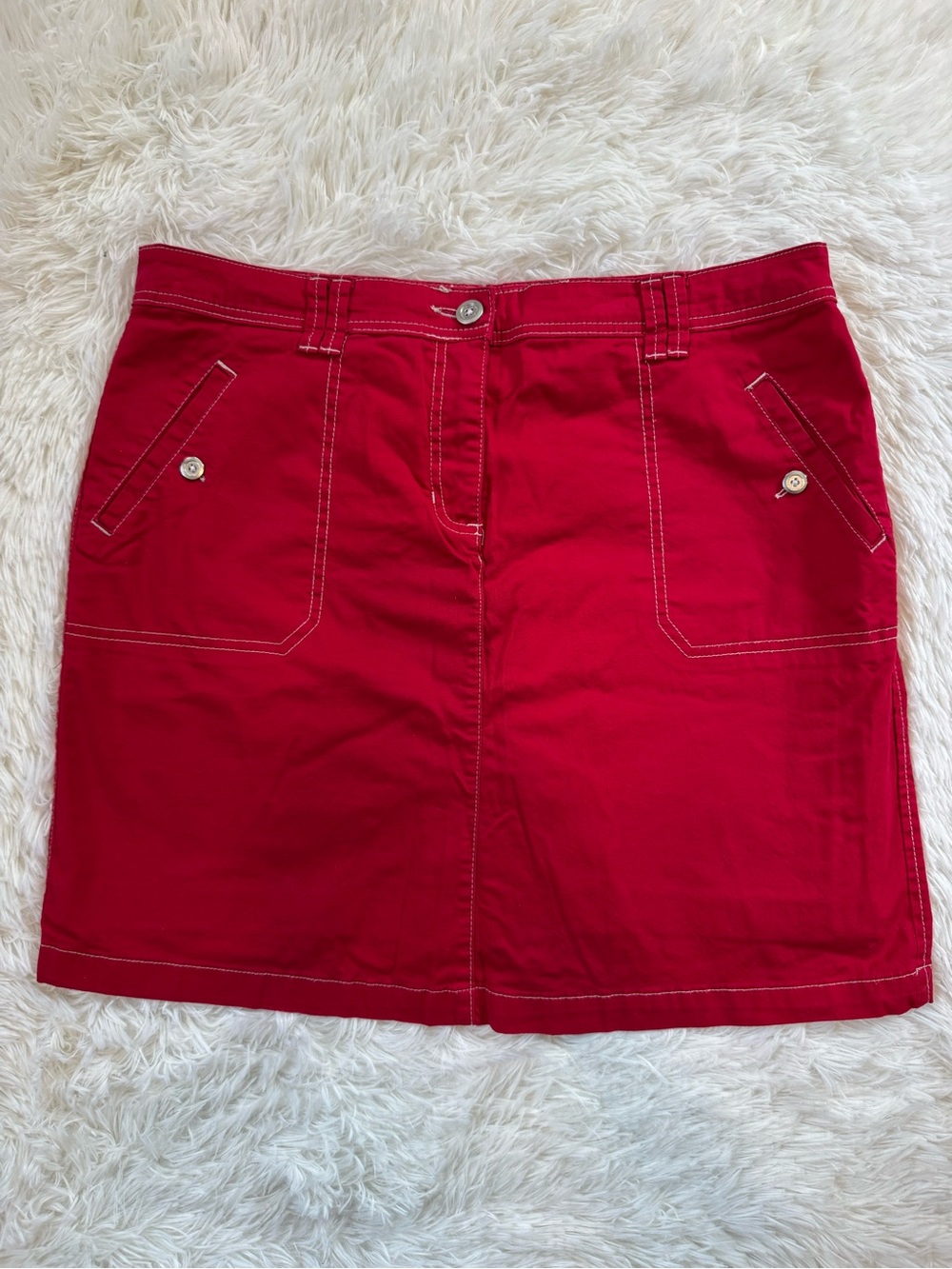 Y2K Karen Scott red contrast stitch skort skirt sport golf size 12